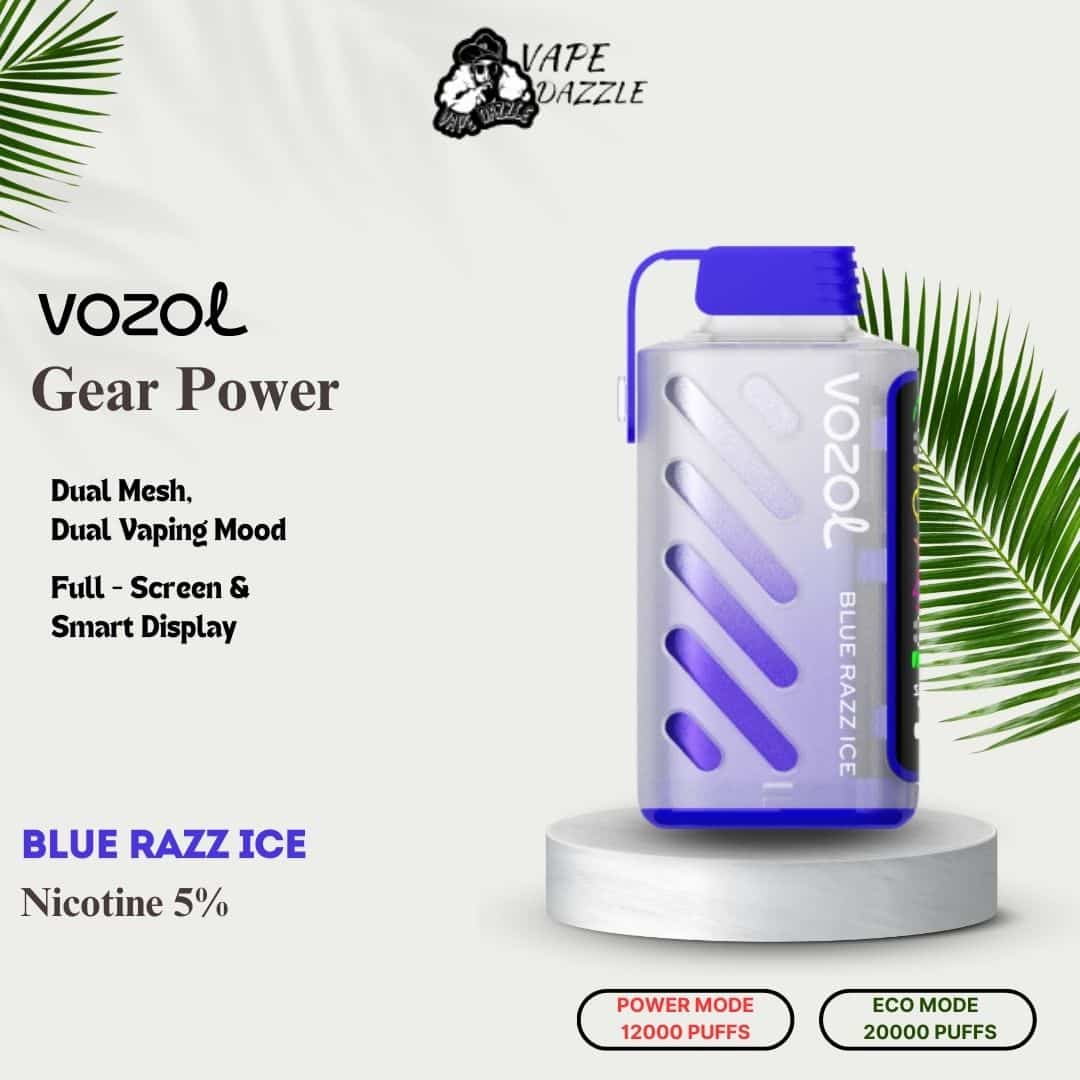 Vozol Gear Power Blue Razz Ice 20000